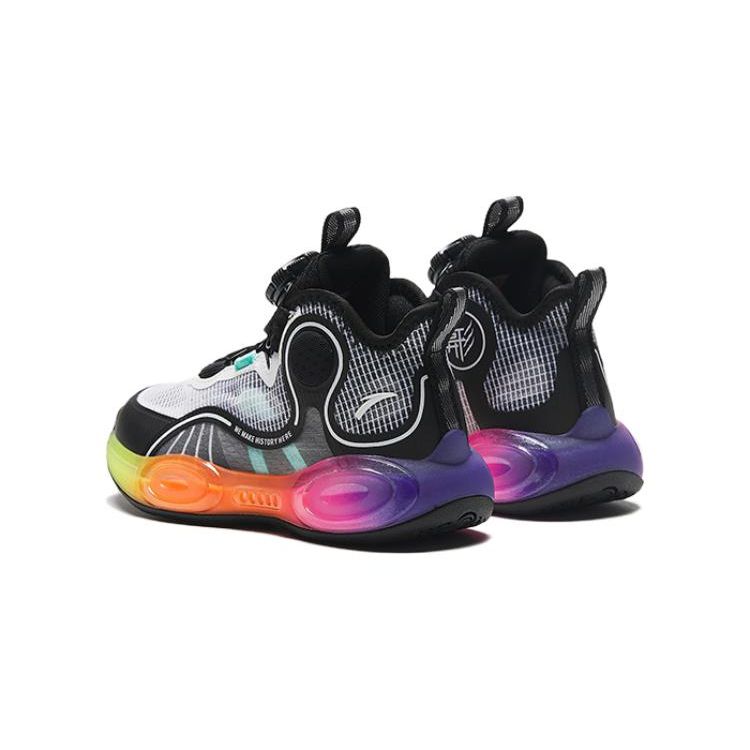 Anta Kids Irregular 3.0 Fabric Shock Absorption Non-Slip Wear-Resistant Low-Top Basketball Shoes Kids Basketball Shoes Gray 312339956-6