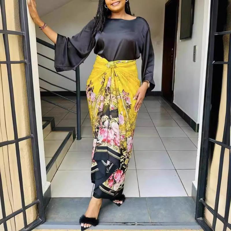 Women's Plus Size Dress 3D Pattern Casual Tie Printed Temperament Dress
