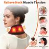 Heating Pad with Massage, Heating Neck Wrap with 660nm 850nm Red Light, with 3000mAh Rechargeable, 3 Levels Heat & 3 Vibrati