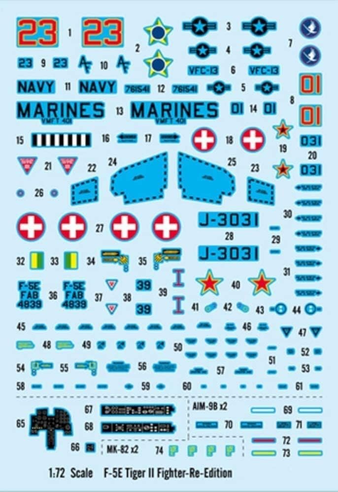 Doyusha American Tiger II Plastic Model 1/72 F-5E (Airplane)