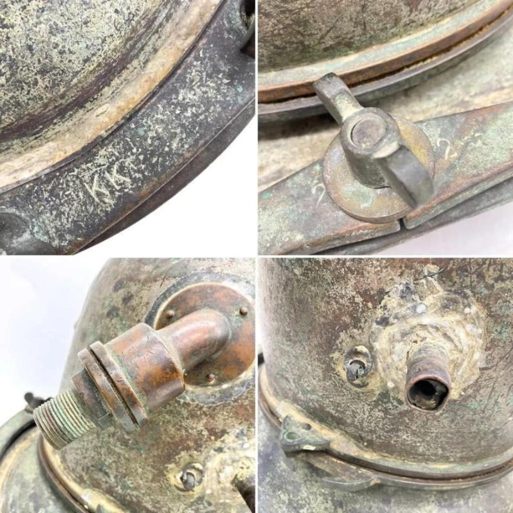 Yokohama Diving Clothing Antique Style Brass Diving Helmet | Vintage Marine Diver Helmet Decor | Nautical Collectible Display Helmet