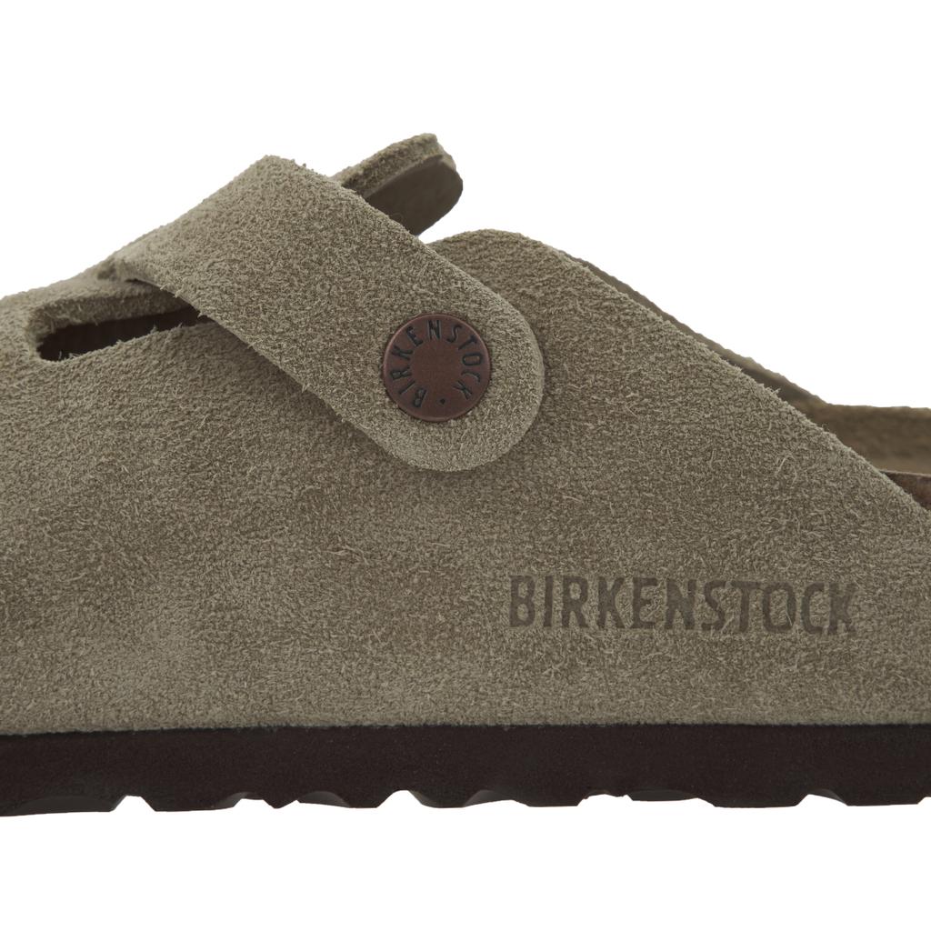 Birkenstock Boston Soft Footbed Suede Narrow Fit Taupe Unisex Sneakers Tan 0560773