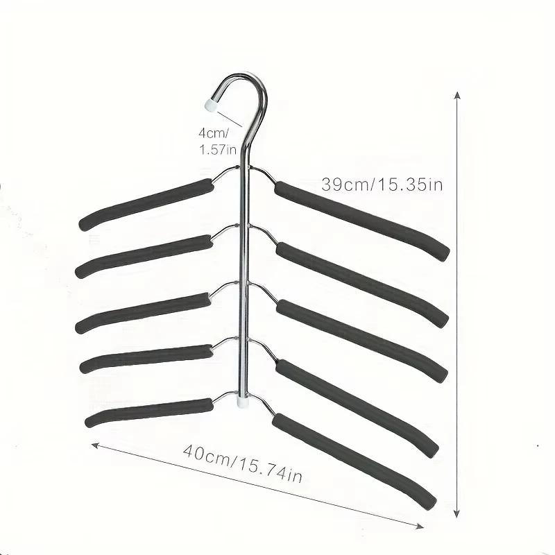Clothes Drying Rack Mounted Hanger Indoor Space Saving Household One-Piece Clothes Hanger 5 Layer Storage Holder