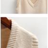 Mode Herbst Frauen Pullover Weste V-ausschnitt Ärmellose Kurze Pullover Pullover Lose Stricken Weste Weibliche Jumper Gestrickte Pullover 22783