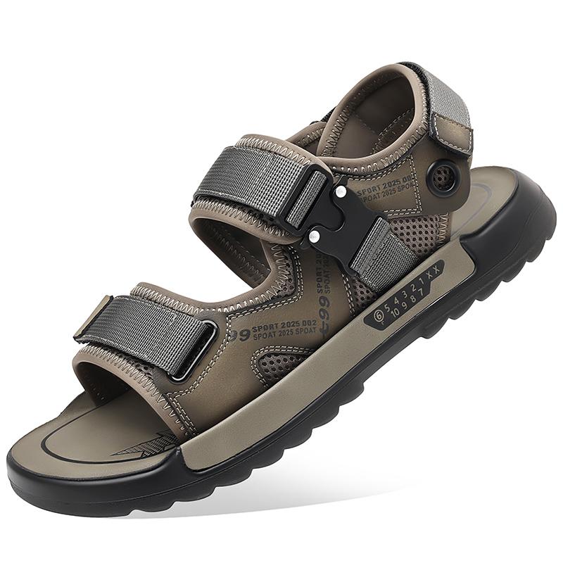Fashion New Summer Breathable Cool Outdoors Non-slip Men Leather Shoes Trend Design Trending Adult Soft Sole Shoes Comfort Beach Sandals