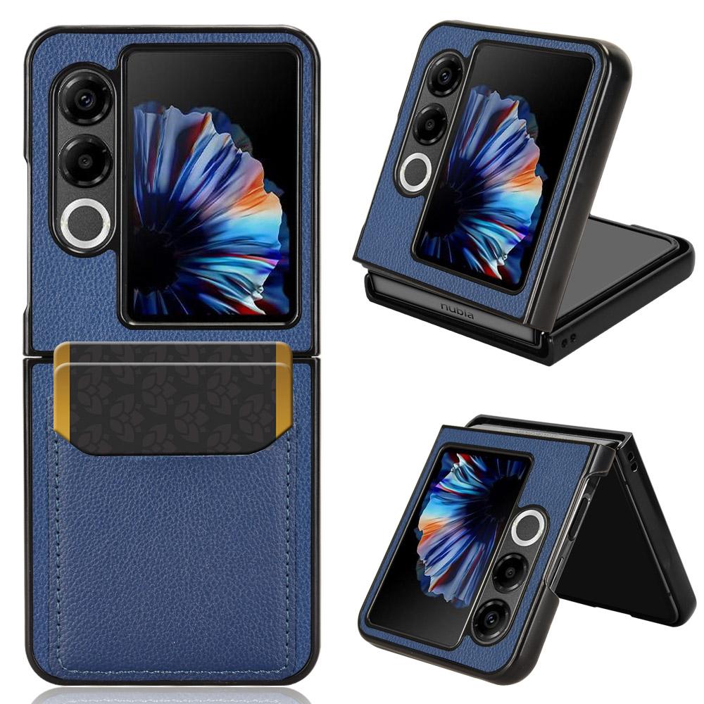 For ZTE Nubia Flip2 5G A404ZT Case Card Holder Litchi Texture Leather+PC Folding Phone Cover