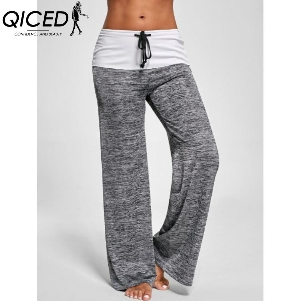 QICED Women's Fashion Casual Solid Color Print Pants & Capris