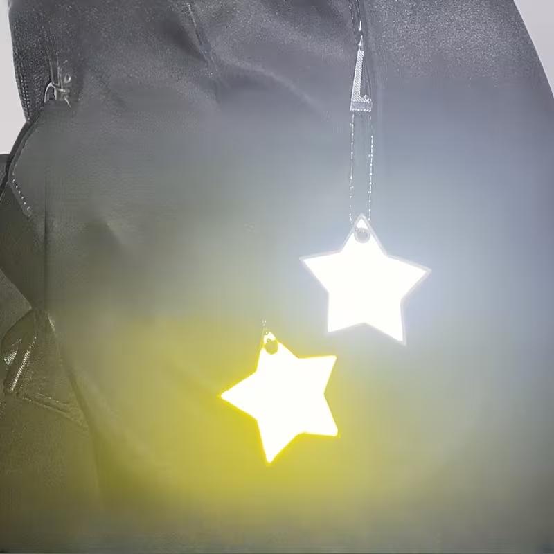 13-Color Reflective Star Pendant: Customizable Logo Keychain & Backpack Ornament