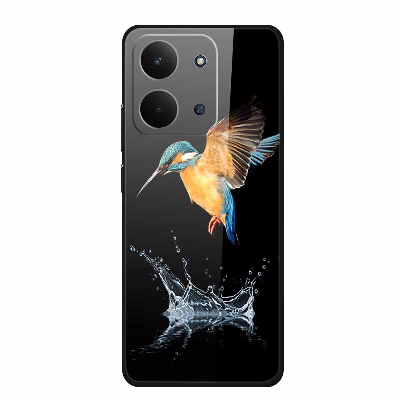 Xiaomi Redmi 15C 4G Kılıfı İçin Cam Arka Kapak 15 C Kılıf Sert Temperli Cam Kılıf Redmi 15C Telefon Kılıfı İçin Redmi15C Yumuşak Tampon