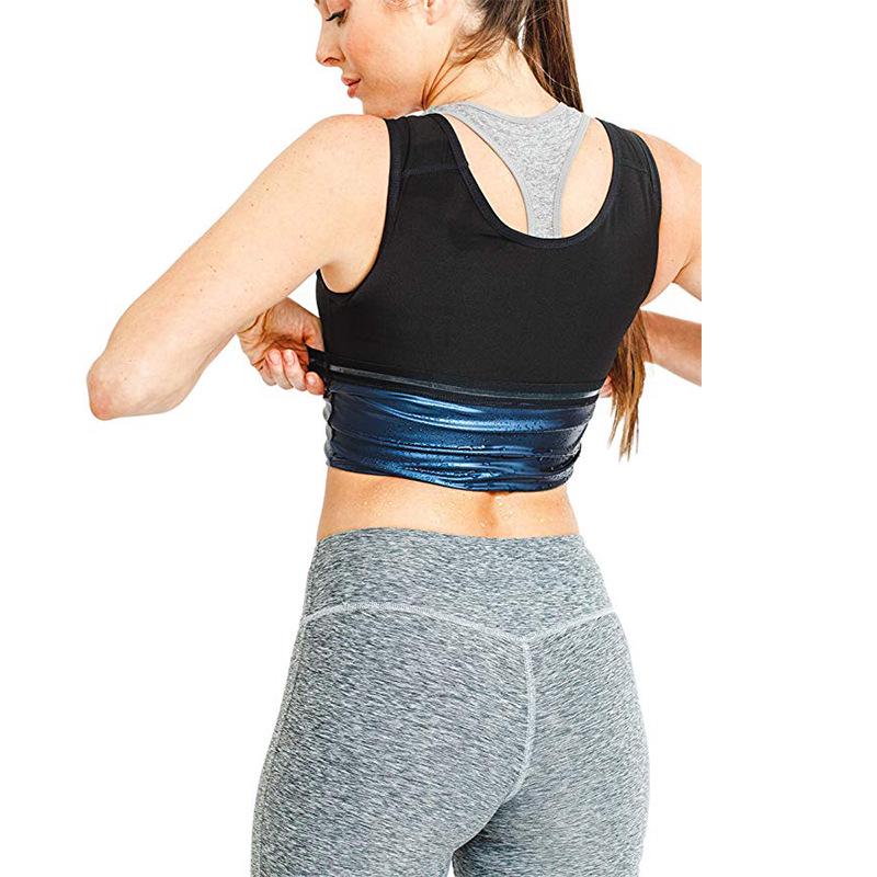 SWEAT SHAPER Women's Sauna Vest: Polymer Body Shaper in Silver