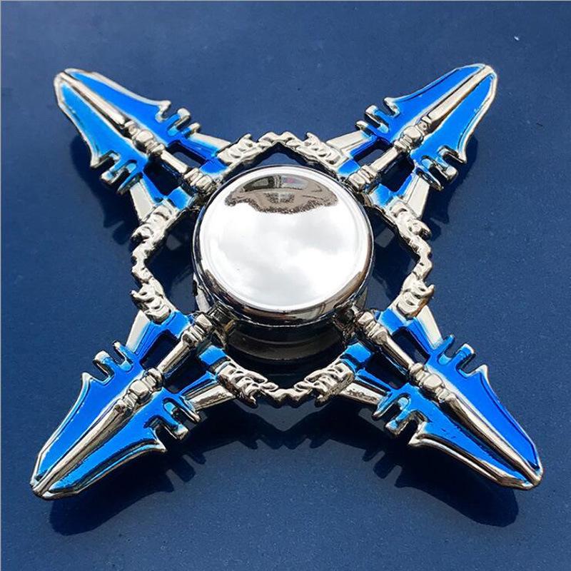 Colorful Zinc Alloy Fidget Spinner: Black Tech Stress-Relief Toy for Students and Kids.