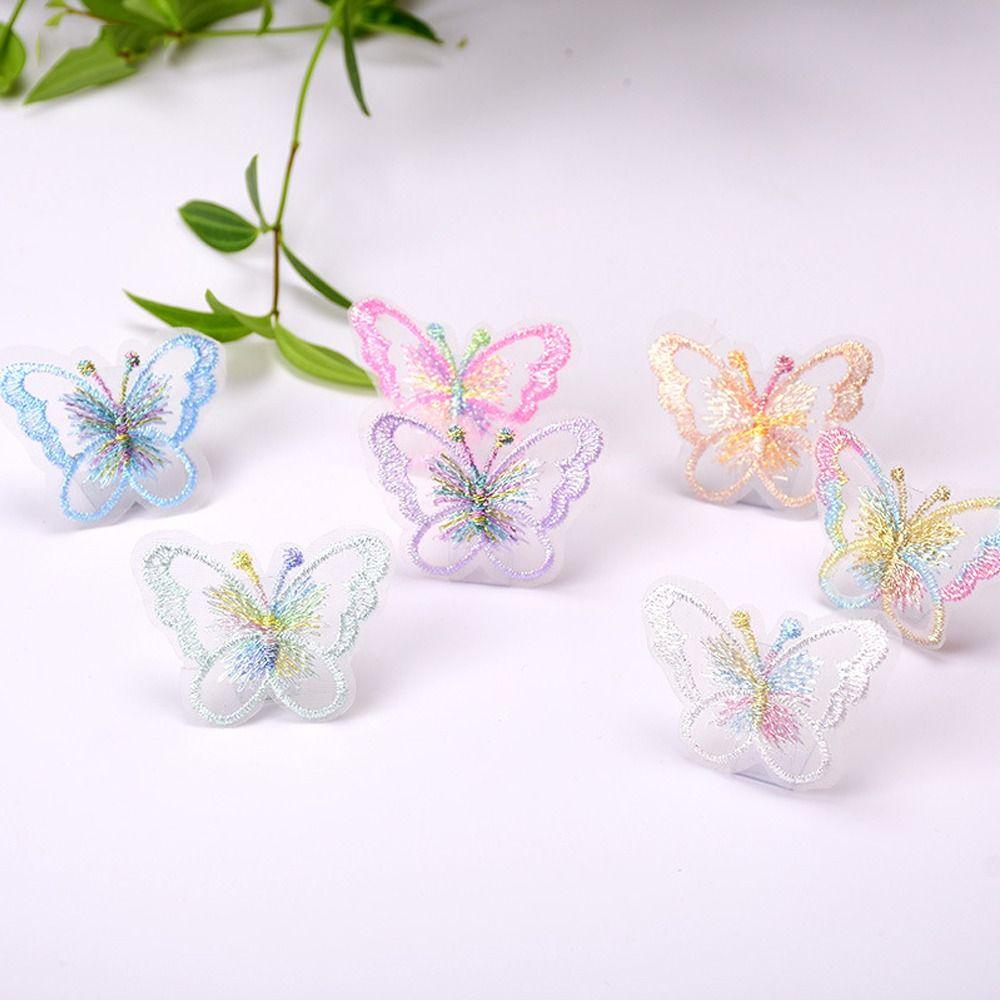 20Pcs Single layer Golden Thread Butterfly Appliques  Bridal Hair Accessories