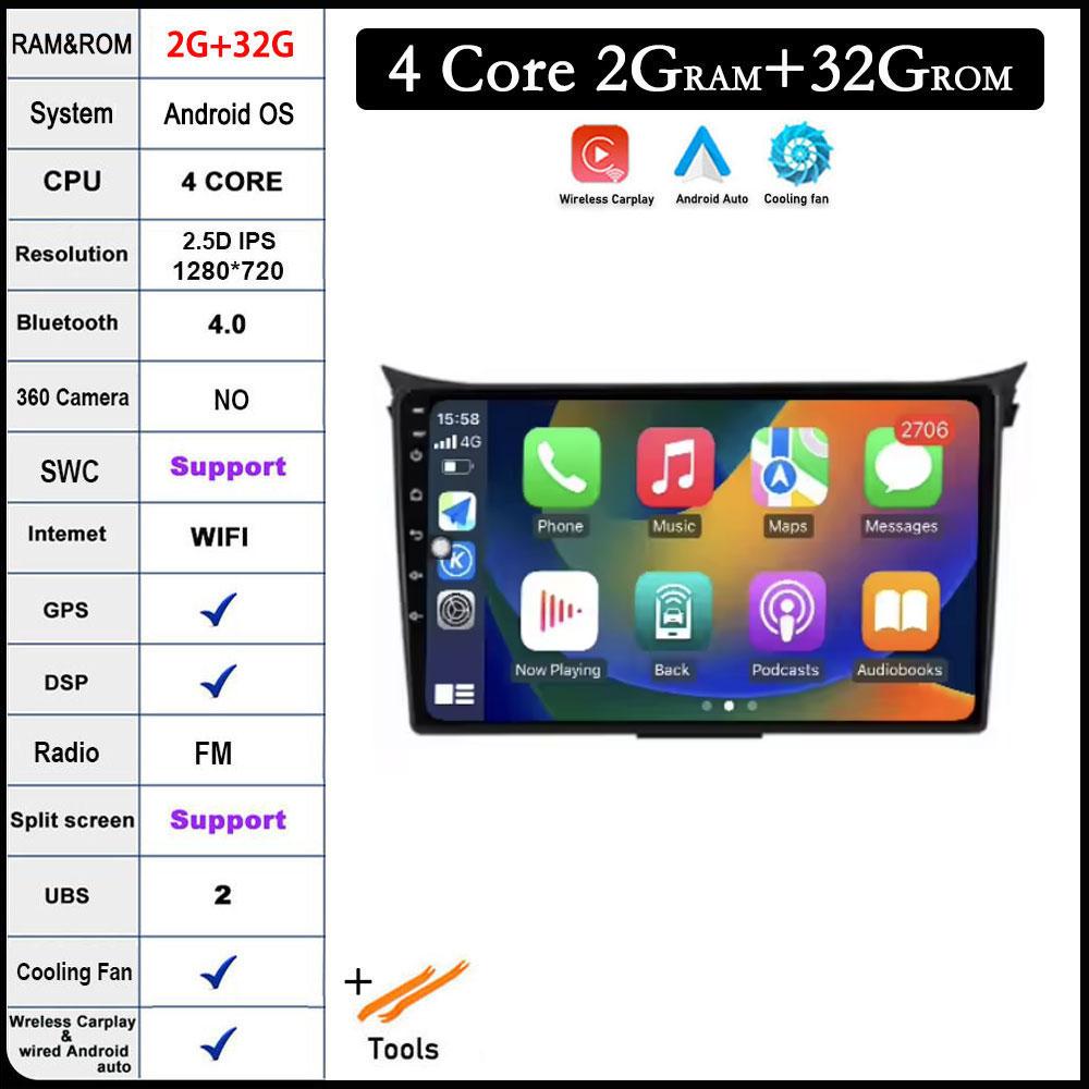 

QLED DSP Android 14 Для Hyundai I30 Elantra GT 2012 2013 2014 2015 2016 Автомобильный Авто Радио Мультимедийный Видеоплеер Навигация