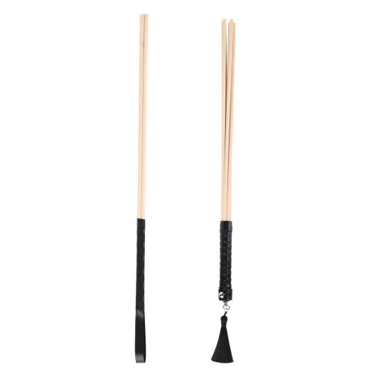 Wooden BDSM Paddle Stick for Couples Role Play Sex Game Long Bamboo Spanking Wand 19" Whip Flogger Flirting Training Tool for Adults Bedtime