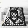 Misfits Rock Band Knitted Blanket Flannel Throw Blanket Bedroom Sofa Printed Lightweight Bedspreads