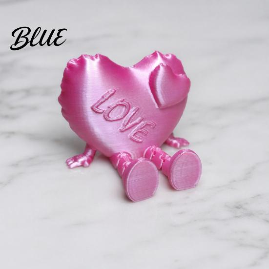 Love Heart Decoration Figurine with Articulated Legs 3D Printed Shape Statue