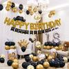 Black and Gold Silver Balloon Garland Arch Kit with 114 Latex Balloons for Wedding Birthday Anniversary Celebration Indoor Decor