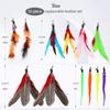 WD&CD Cat Teaser, Cat Toy, Set of 12 Replacement Feathers and 2 Rods, Natural Feather Toy with Bell, Dangle Cat Toy, Pet Supplies, 14-Piece Set