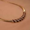 Vintage High-End Zircon-Inlaid Geometric Snake Bone Choker Necklace