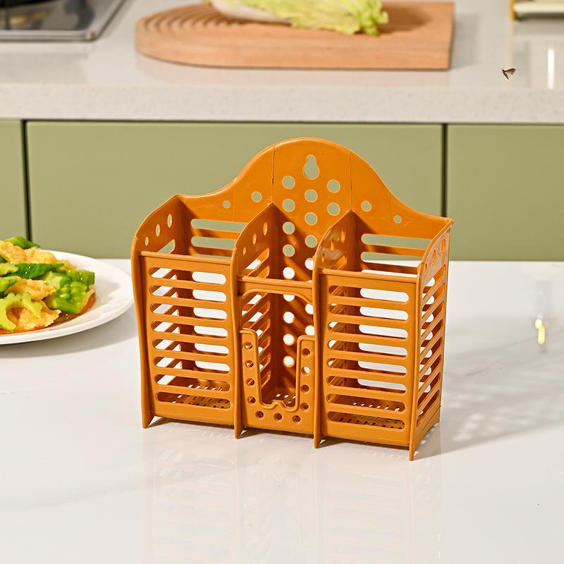 

Multifunctional 3 Slot Plastic Chopstick Cage Hollow Drain Utensil Rack Chopsticks Drain Tubular For Kitchen And Dining Table A4
