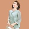 Spring 2026 Chiffon Jacquard Top for Middle-Aged and Elderly Women