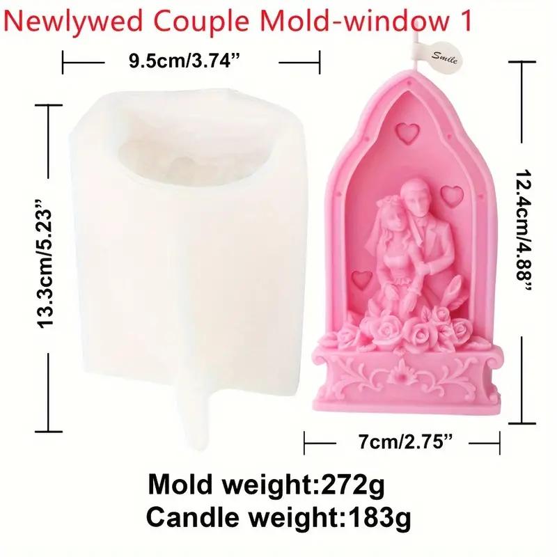 1PC Silicone Newlyweds Wedding Couple Candle Mold Bride Groom Love Theme Irregular gift Aroma Statue Mould Newlyweds Tool