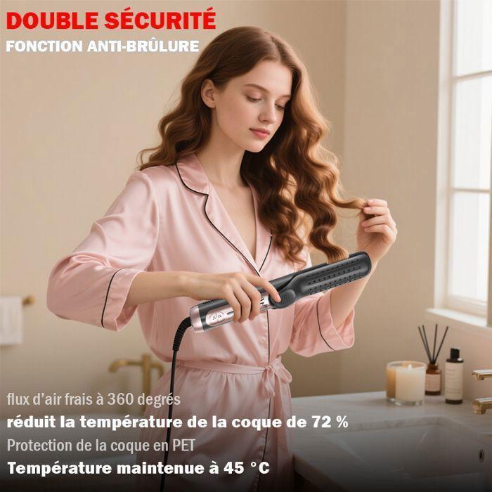 Lisseur et Boucleur 2-en-1 - WENZYLIQUOX - 24mm - 5 Températures - Technologie d'Ions - Arrêt Automatique