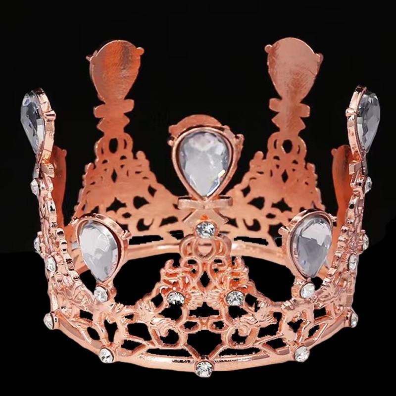 Children's Birthday Crown Tiara Baroque Alloy Ornament Full Circle Crown Cake Decoration