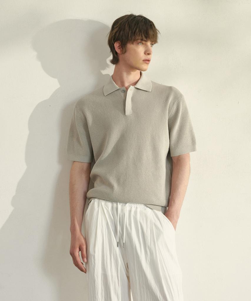 MOOD INSIDE Curly Hidden Collar Knit_White Melange (A Type)