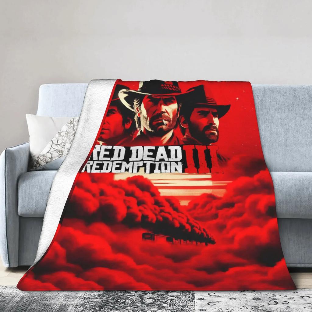 RDR Video Game Inspired Soft Warm Blanket for Bedding Throws Home Decor Perfect for Autumn Kids and Fashionable Bedspread Use