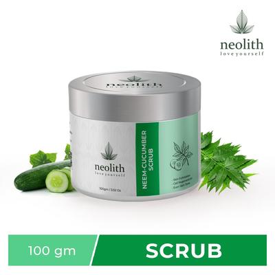 Neem-Gurken-Peeling || Peeling für die Haut, entfernt Mitesser || Mit Mandelöl || Frei von Parabenen, Silikon und Sulfaten – 100 g