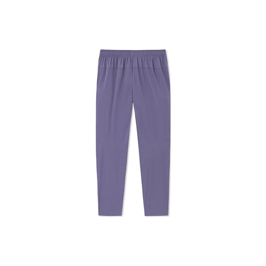 Anta Running Series Solid Color Logo Mid Waist Straight Leg Casual Long Pants Women Bottoms Purple 962335501-2
