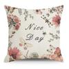 Plant Flower Butterfly Print Linen Pillow Cover Home Sofa Pillow Cushion Cover