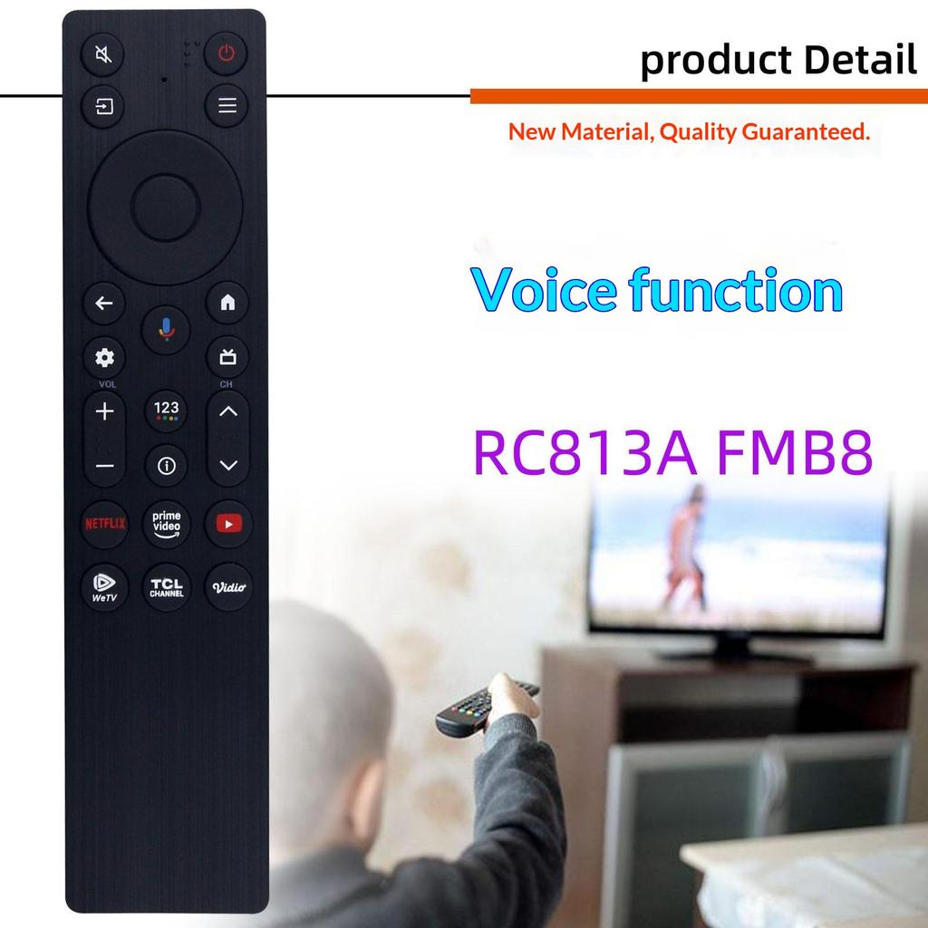 RC813A FMB8 For TCL TV Remote Control with Voice Control 10m Range Television Controller Replacement