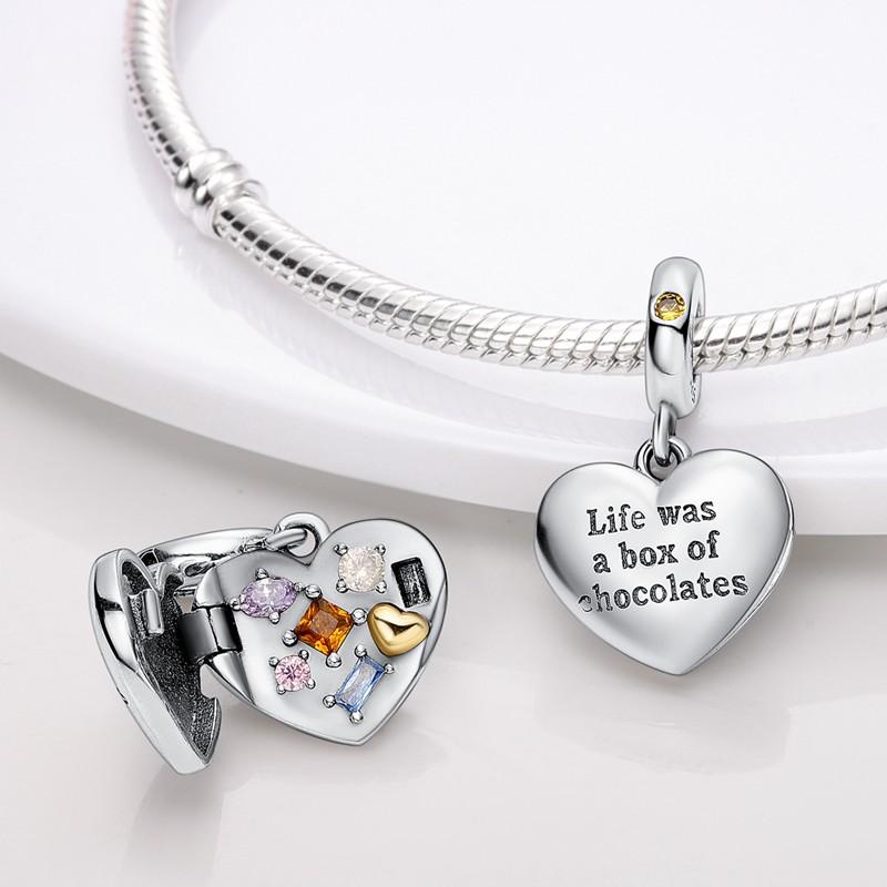 Thanksgiving Day Charms Beads Copper Love Family Flower Charm Dangle Accessories Bracelets Necklace Jewelry Marking