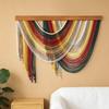 Wall Art Bohemian Wall Decor Wooden Macrame Wall Hanging Handmade Tassel Tapestry  Household