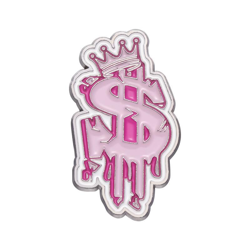 

Pink Cherry Dazzling Diamond Brooch Featuring Creative Cartoon Heart And Tiger Shape Head XZ9748