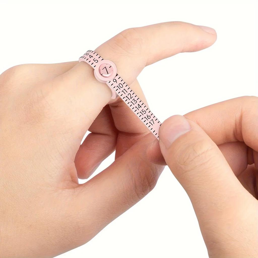 1pc 1-17mm Ring Dimender American Measuring Tool with Magnifying Glass Ring Measuring Tape Ring Soft Ruler
