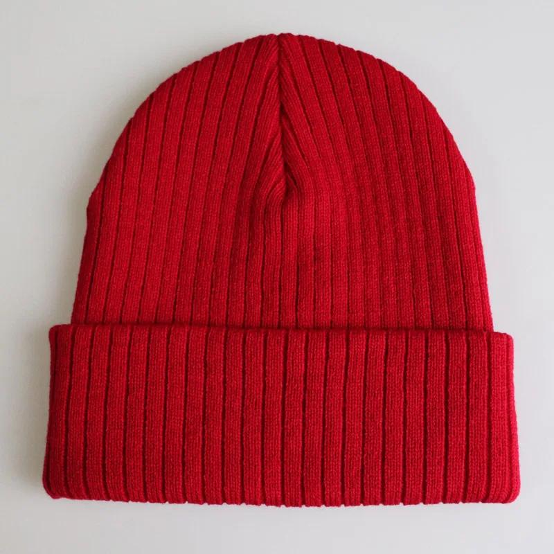 Solid Color Unisex Beanie Keep Warm Knitted Hat Fashion Hip Hop Stripe Winter Hats Skuilles Dad Ski Ladies Casual Bonnets Cap