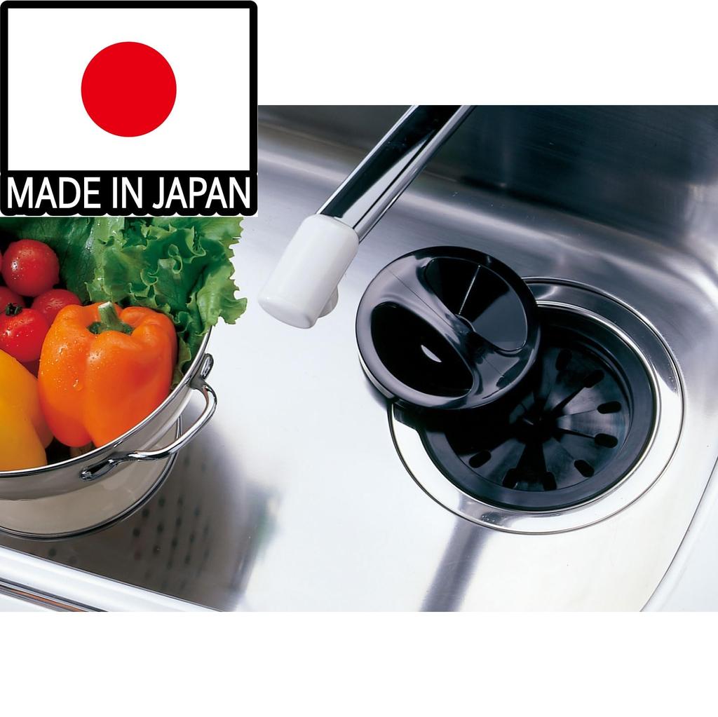 Belca Hergestellt in Japan Ablaufstutzen Deckel Spülbecken Stöpsel Set für Durchmesser Durchmesser x Höhe Schwarzer Gummi/Wasser 14,5cm 14,4 1,7cm SP-204