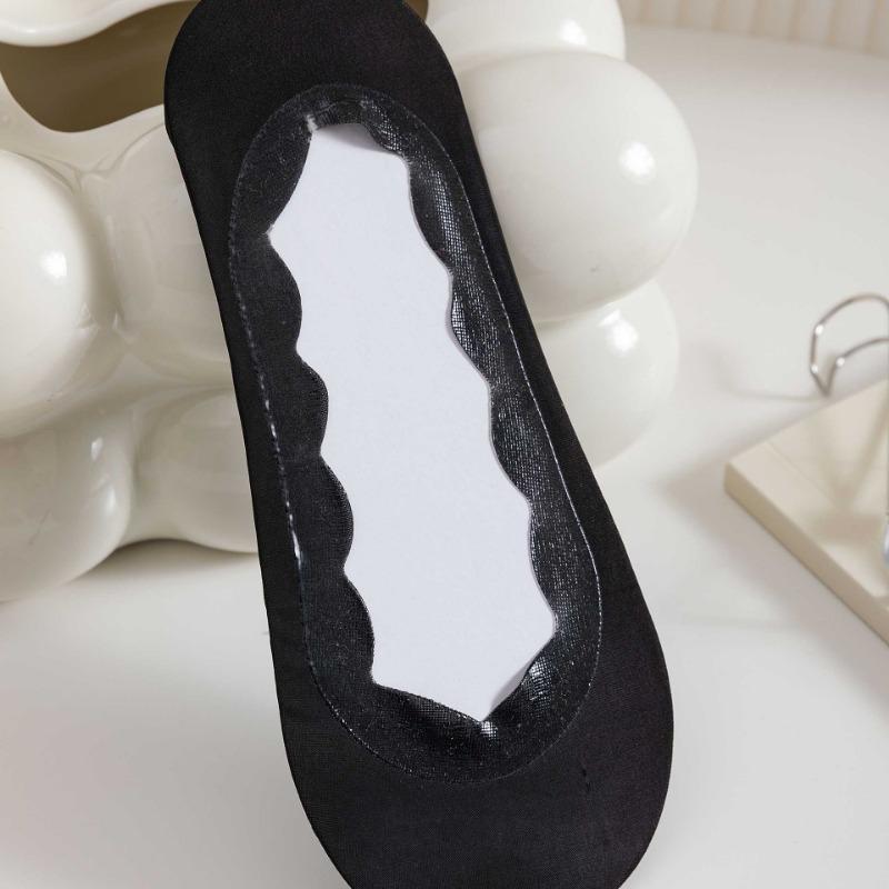 5 Pairs of Women's Summer Thin Pure Cotton Soled Anti Skating Silk Boat Socks