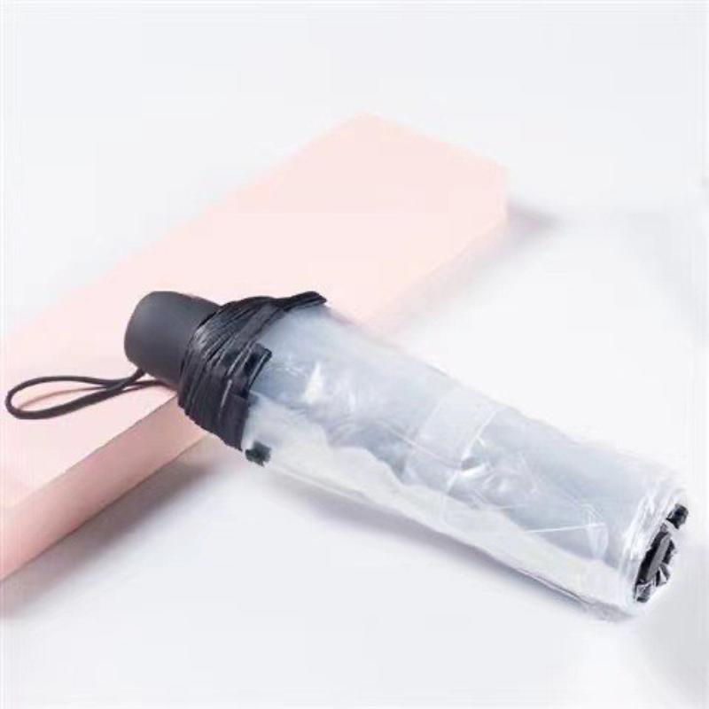 1 Pezzo Ombrello Trasparente a 8 Stecche Ombrello Trasparente Pieghevole Automatico Ombrello Trasparente Pieghevole Completamente Automatico a Tre Pieghe