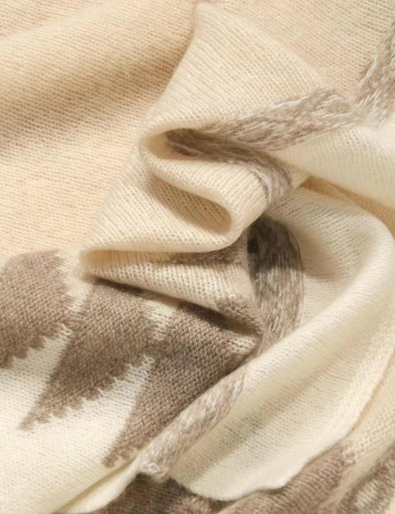 Inner Mongolia Cashmere Scarf - Festive Winter Fashion Shawl and Warm Neck Warmer