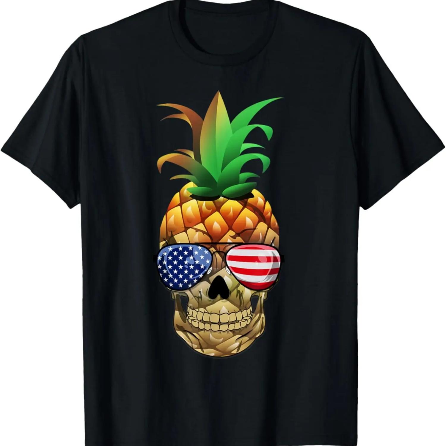 Pineapple Skull Sunglasses, Skeleton, Funny Pineapple T-Shirt S