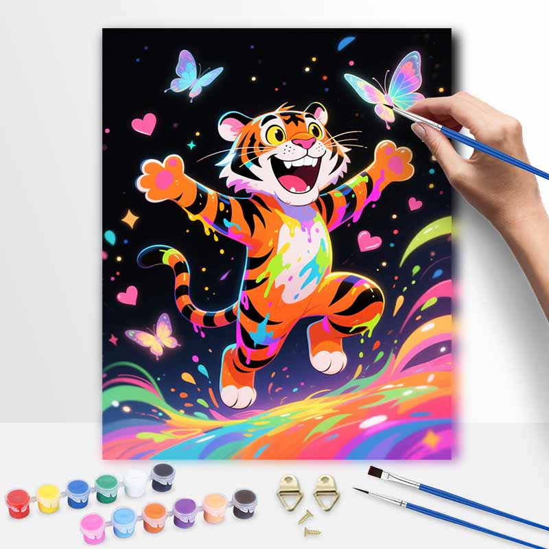Disney Oil Painting Hand Painting Art Kit Tiger Butterfly Colorful Painting Handmade Diy Home Decoration Gift