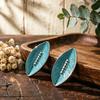 Popular Mori hand-painted enamel leaf stud earrings simple daily versatile personality niche environmental protection alloy earrings