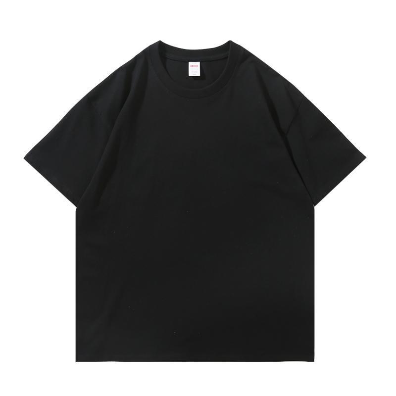 Unisex Heavyweight Pure Cotton Solid Color Short Sleeve Round Neck T-shirt