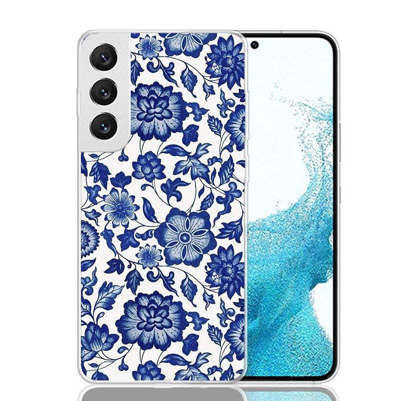 Blue And White Porcelain Phone Case For Samsung Galaxy S26 S25 Edge S24 S23 FE S22 Ultra S21 Plus S20 + Fundas Cover Coque Galax