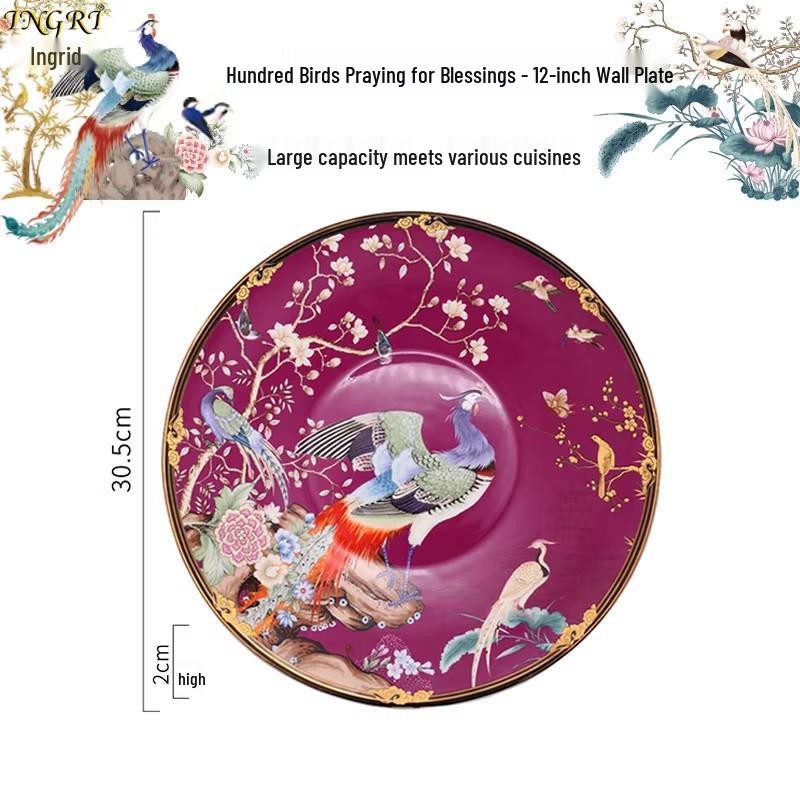 Exquisito Juego de Cuenco y Plato de Cerámica China: Vajilla Creativa Festiva de Porcelana Ósea con Cuencos, Platos y Cucharas