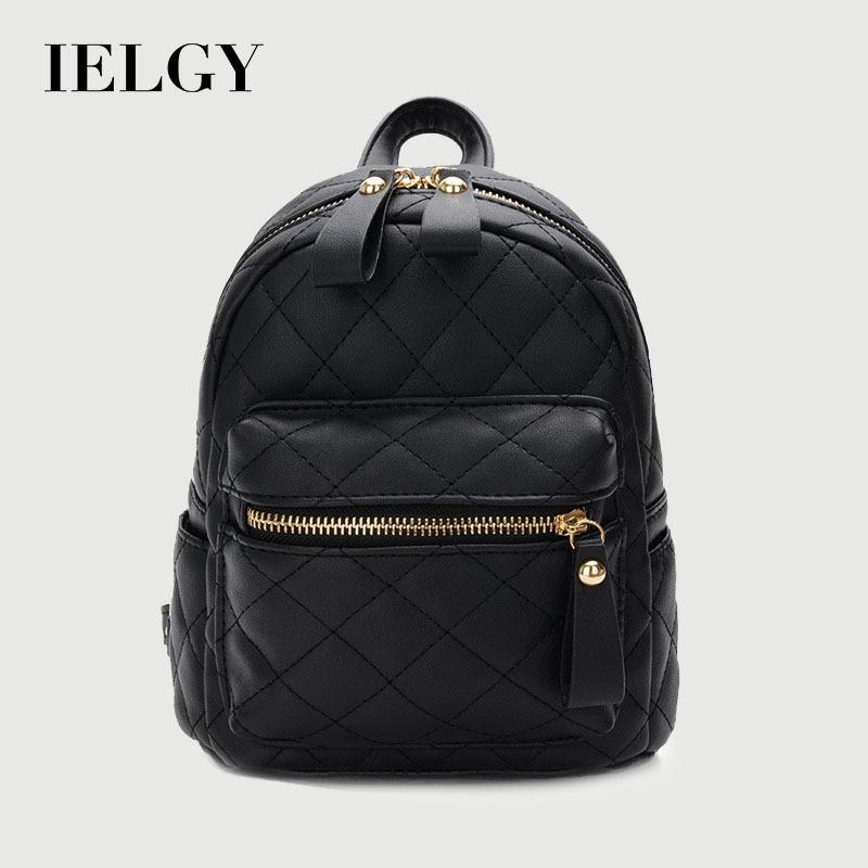 IELGY Diamond Backpack All-Match Backpack Fashion Female Bag